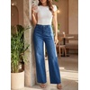 image:imageCicy Bell Womens Wide Leg High Waisted Jeans Stretchy Straight Denim PantsNavy