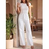 image:imageCicy Bell Womens Wide Leg High Waisted Jeans Stretchy Straight Denim PantsWhite