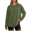 image:imageCicy Bell Womens Oversized Long Sleeve T Shirts Casual Crewneck Trendy Tunic Tops 2025 Loose Fit Basic TeesArmy Green