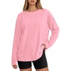 image:imageCicy Bell Womens Oversized Long Sleeve T Shirts Casual Crewneck Trendy Tunic Tops 2025 Loose Fit Basic TeesPink