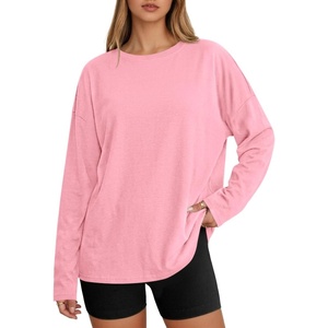 image:imageCicy Bell Womens Oversized Long Sleeve T Shirts Casual Crewneck Trendy Tunic Tops 2025 Loose Fit Basic TeesPink
