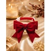 image:imageCicy Bell 2PCS Christmas Dog Collar Velvet Breakaway Bow Bell Cat Collar for PetRED 315x394inch