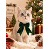 image:imageCicy Bell 2PCS Christmas Dog Collar Velvet Breakaway Bow Bell Cat Collar for PetREDGREEN 295374inch