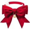 image:imageCicy Bell 2PCS Christmas Dog Collar Velvet Breakaway Bow Bell Cat Collar for PetRED 315x394inch