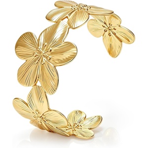 image:imageCicy Bell 18k Gold Plated Bangle Bracelets For Women Chunky BanglesGold A