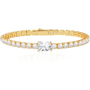 image:imageCicy Bell 18k Gold Plated Classic Tennis Bracelets for WomenGoldCenter stone