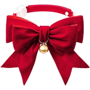 image:imageCicy Bell 2PCS Christmas Dog Collar Velvet Breakaway Bow Bell Cat Collar for PetRED 315x394inch