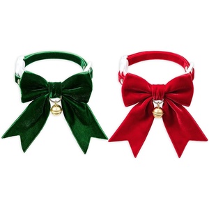 image:imageCicy Bell 2PCS Christmas Dog Collar Velvet Breakaway Bow Bell Cat Collar for PetREDGREEN 295374inch