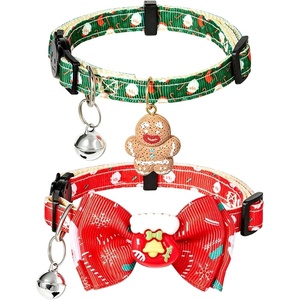 image:imageCicy Bell Christmas Dog Cat Collar Bell Bow Adjustable Holiday Pet CollarsFlower