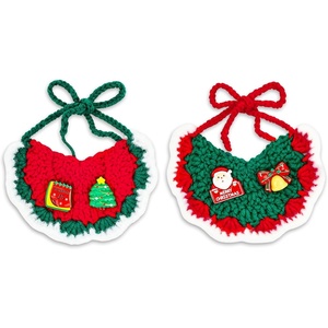 image:imageCicy Bell Christmas Dog Collar Cat Bandana Handmade Pet Scarf SetFlower