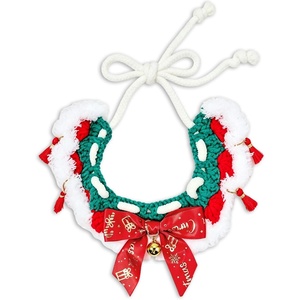 image:imageCicy Bell Christmas Dog Collar Cat Bandana Handmade Pet Scarf SetRedGreen