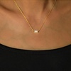 image:imageCicy Bell Birthstone Necklace For Women 18k Gold Plated Pendant NecklaceAprilWhite