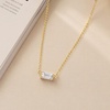 image:imageCicy Bell Birthstone Necklace For Women 18k Gold Plated Pendant NecklaceAprilWhite