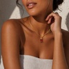 image:imageCicy Bell Birthstone Necklace For Women 18k Gold Plated Pendant NecklaceStyle BRed