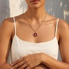 image:imageCicy Bell Cross Pendant Necklace for Women 18K Gold Plated Vintage Jewelry GiftsBurgundy
