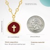image:imageCicy Bell Cross Pendant Necklace for Women 18K Gold Plated Vintage Jewelry GiftsBurgundy