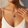 image:imageCicy Bell Cross Pendant Necklace for Women 18K Gold Plated Vintage Jewelry GiftsBurgundy