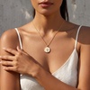 image:imageCicy Bell Cross Pendant Necklace for Women 18K Gold Plated Vintage Jewelry GiftsWhite