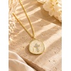 image:imageCicy Bell Cross Pendant Necklace for Women 18K Gold Plated Vintage Jewelry GiftsWhite