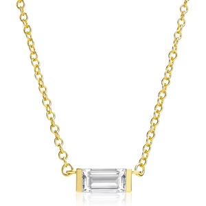 image:imageCicy Bell Birthstone Necklace For Women 18k Gold Plated Pendant NecklaceAprilWhite