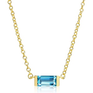 image:imageCicy Bell Birthstone Necklace For Women 18k Gold Plated Pendant NecklaceDecemberDresden Blue