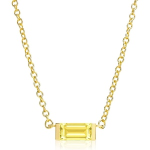image:imageCicy Bell Birthstone Necklace For Women 18k Gold Plated Pendant NecklaceNovemberYellow