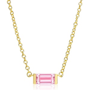 image:imageCicy Bell Birthstone Necklace For Women 18k Gold Plated Pendant NecklaceOctoberPink