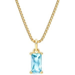 image:imageCicy Bell Birthstone Necklace For Women 18k Gold Plated Pendant NecklaceStyle BBaby Blue