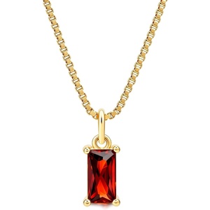 image:imageCicy Bell Birthstone Necklace For Women 18k Gold Plated Pendant NecklaceStyle BRed