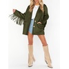 image:imageCicy Bell Womens Faux Suede Fringe Jacket Casual Blazer Button Suit JacketsArmy Green