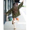 image:imageCicy Bell Womens Faux Suede Fringe Jacket Casual Blazer Button Suit JacketsArmy Green