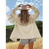 image:imageCicy Bell Womens Faux Suede Fringe Jacket Casual Blazer Button Suit JacketsBeige