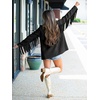 image:imageCicy Bell Womens Faux Suede Fringe Jacket Casual Blazer Button Suit JacketsBlack