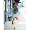 image:imageCicy Bell Womens Faux Suede Fringe Jacket Casual Blazer Button Suit JacketsBlue