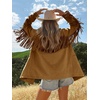 image:imageCicy Bell Womens Faux Suede Fringe Jacket Casual Blazer Button Suit JacketsBrown