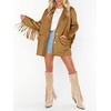 image:imageCicy Bell Womens Faux Suede Fringe Jacket Casual Blazer Button Suit JacketsBrown