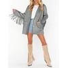 image:imageCicy Bell Womens Faux Suede Fringe Jacket Casual Blazer Button Suit JacketsGrey