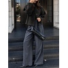 image:imageCicy Bell Womens Ruffle Mock Neck Sweaters Balloon Sleeve Knit CardigansBlack