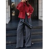 image:imageCicy Bell Womens Ruffle Mock Neck Sweaters Balloon Sleeve Knit CardigansBurgundy