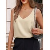 image:imageCicy Bell Womens Silk Satin Tank Tops V Neck Dressy Casual Camisole BlousesBeige