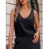 image:imageCicy Bell Womens Silk Satin Tank Tops V Neck Dressy Casual Camisole BlousesBlack