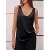 image:imageCicy Bell Womens Silk Satin Tank Tops V Neck Dressy Casual Camisole BlousesBlack