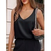 image:imageCicy Bell Womens Silk Satin Tank Tops V Neck Dressy Casual Camisole BlousesBlack