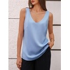image:imageCicy Bell Womens Silk Satin Tank Tops V Neck Dressy Casual Camisole BlousesBlue
