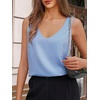 image:imageCicy Bell Womens Silk Satin Tank Tops V Neck Dressy Casual Camisole BlousesBlue
