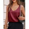 image:imageCicy Bell Womens Silk Satin Tank Tops V Neck Dressy Casual Camisole BlousesBurgundy