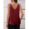 image:imageCicy Bell Womens Silk Satin Tank Tops V Neck Dressy Casual Camisole BlousesBurgundy