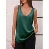 image:imageCicy Bell Womens Silk Satin Tank Tops V Neck Dressy Casual Camisole BlousesDark Green
