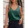 image:imageCicy Bell Womens Silk Satin Tank Tops V Neck Dressy Casual Camisole BlousesDark Green