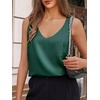 image:imageCicy Bell Womens Silk Satin Tank Tops V Neck Dressy Casual Camisole BlousesDark Green